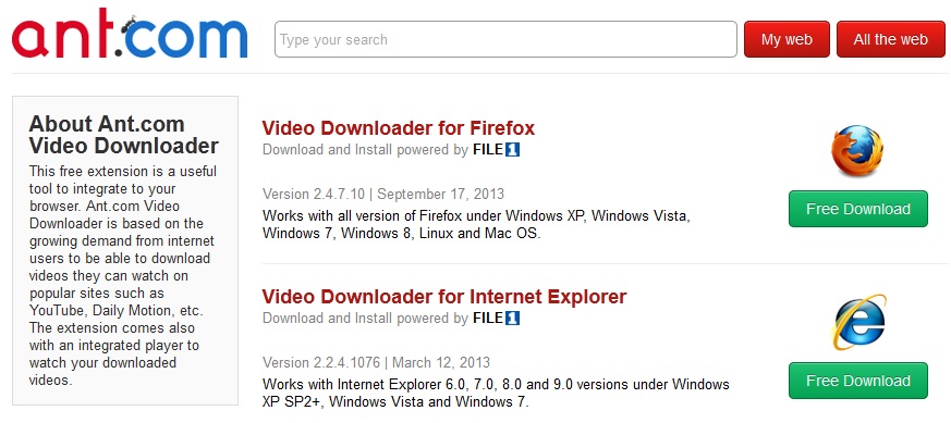 ant video downloader