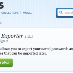 Password exporter firefox extension