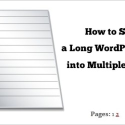 split a long wordpress page into multiple pages