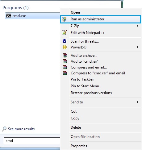 Open Command Prompt Win-7